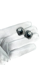 Chanel Black and Ruthenium CC Earrings (FULL SET)