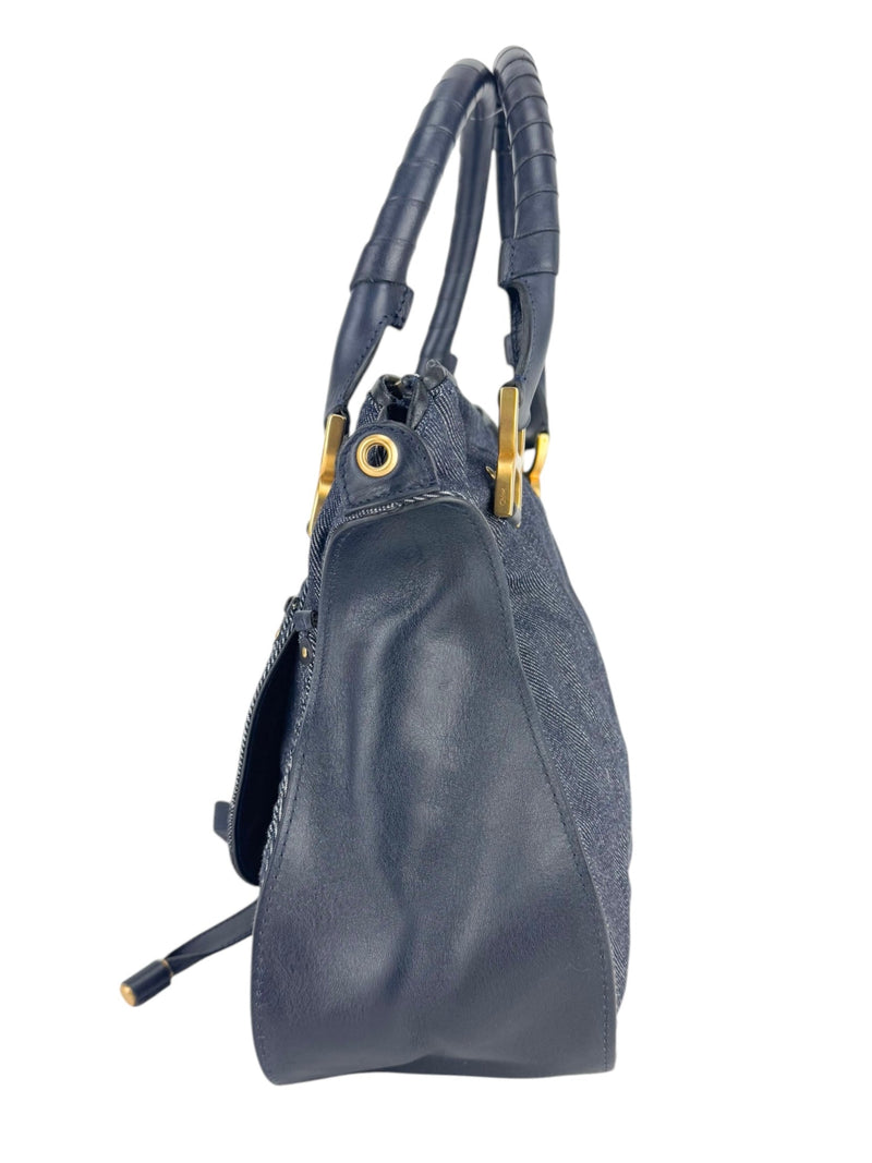 Chloe Blue Denim Marcie Bag Medium