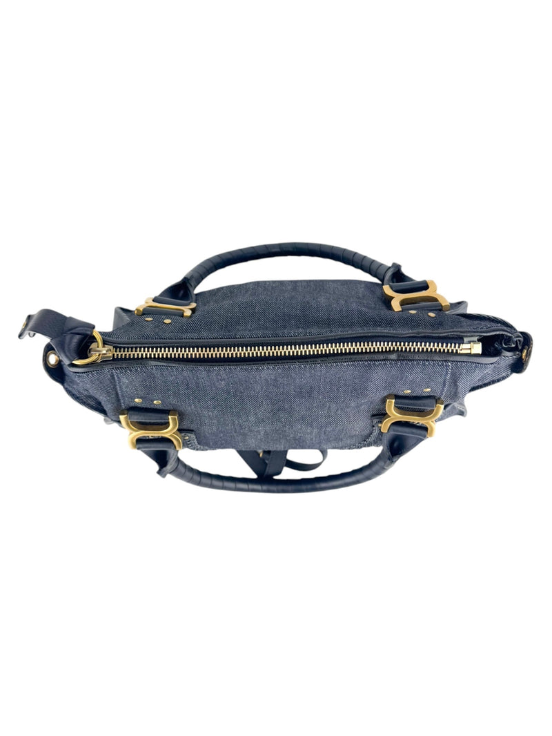 Chloe Blue Denim Marcie Bag Medium