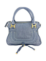 Chloe Blue Denim Marcie Bag Medium