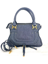Chloe Blue Denim Marcie Bag Medium