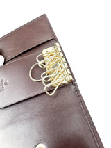 Gucci Brown Leather Guccissima 6 Ring Key Case Holder