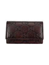 Gucci Brown Leather Guccissima 6 Ring Key Case Holder