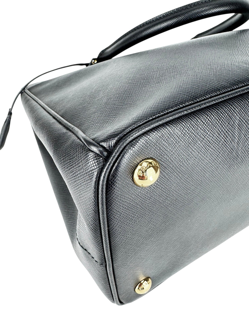 Prada Black Saffiano Leather Galleria Tote Bag Medium