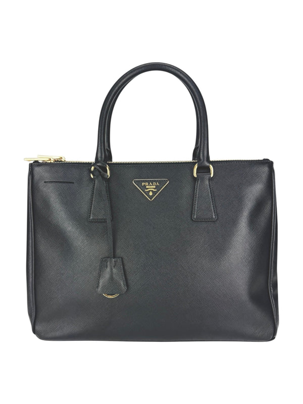Prada Black Saffiano Leather Galleria Tote Bag Medium