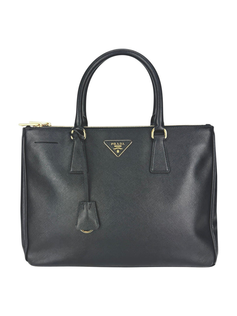 Prada Black Saffiano Leather Galleria Tote Bag Medium