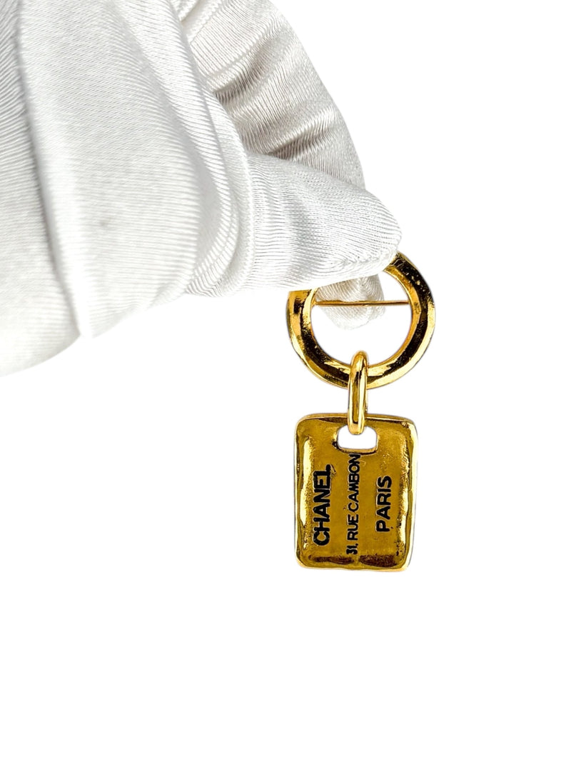 Chanel Gold Rue Cambon Plate Brooch