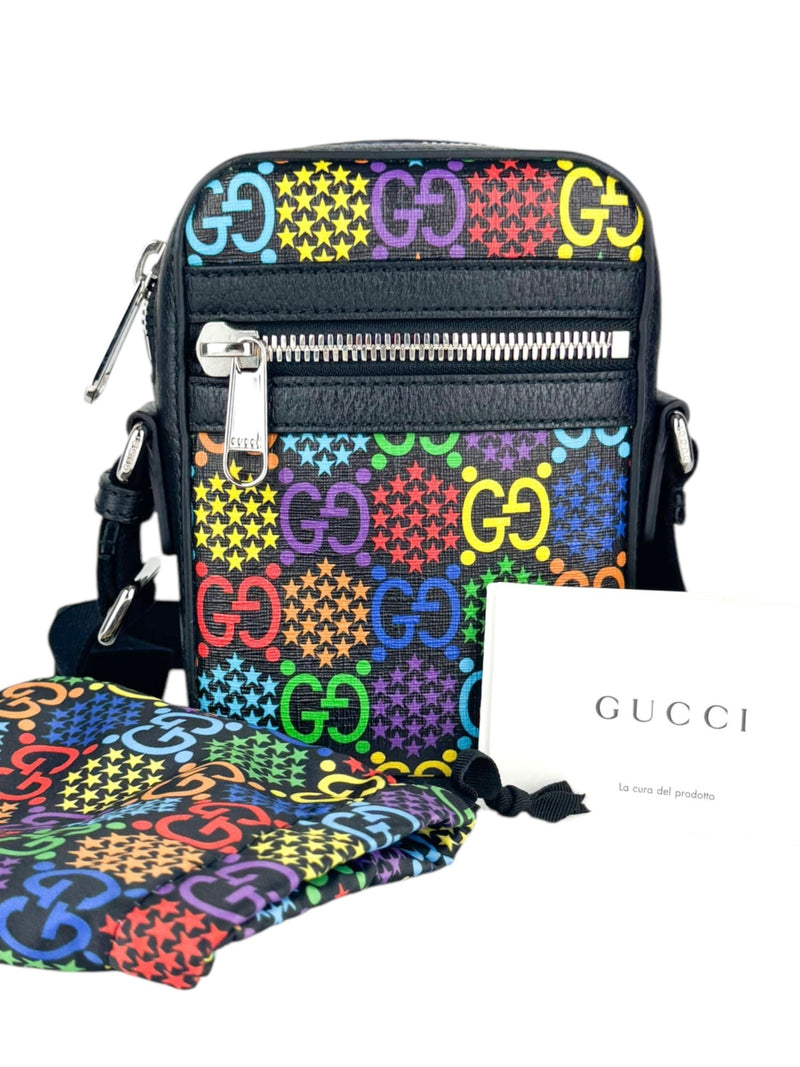 Gucci Multicolor Coated Canvas Leather GG Psychedelic Shoulder Bag