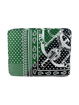 Hermes Silk Green, White & Black Pouch