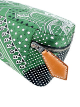 Hermes Silk Green, White & Black Pouch