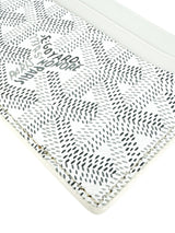 Goyard White Leather Herringbone Saint Sulpice Card Case