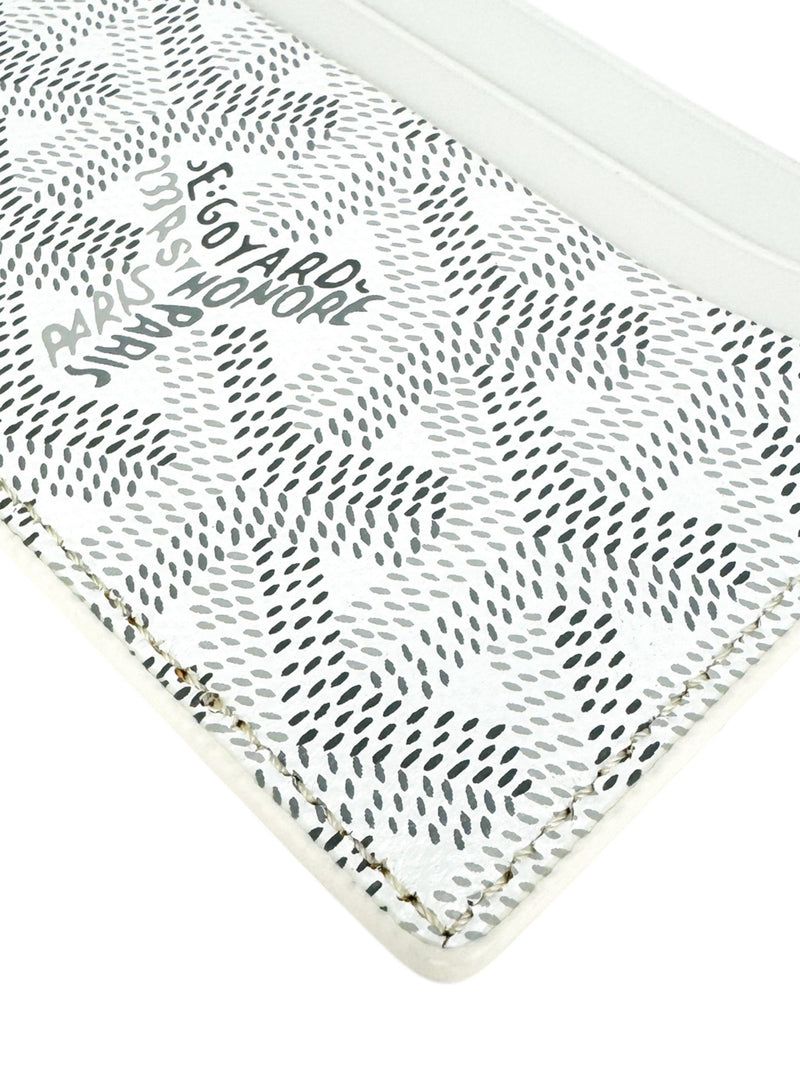 Goyard White Leather Herringbone Saint Sulpice Card Case