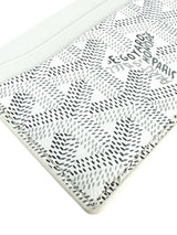 Goyard White Leather Herringbone Saint Sulpice Card Case