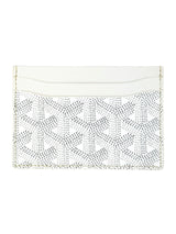 Goyard White Leather Herringbone Saint Sulpice Card Case