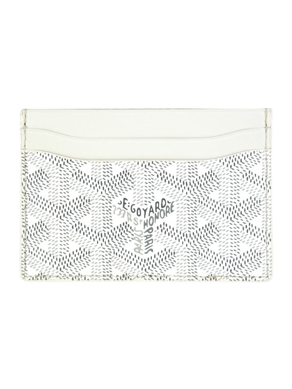 Goyard White Leather Herringbone Saint Sulpice Card Case