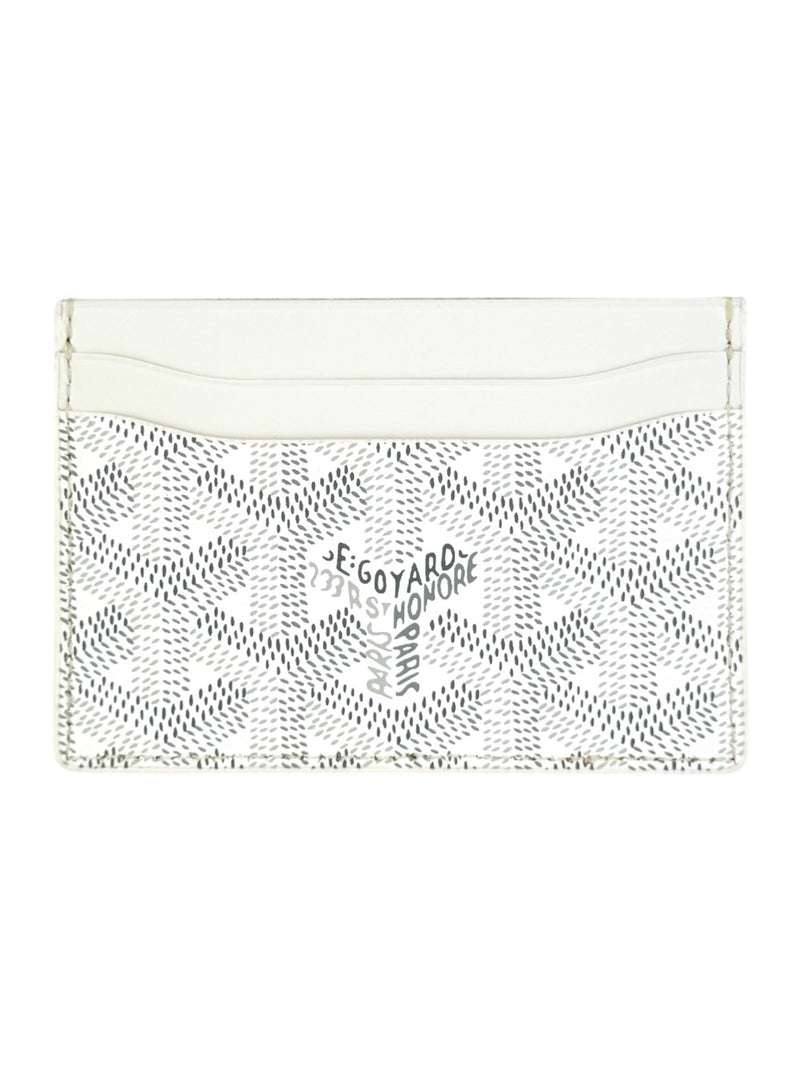 Goyard White Leather Herringbone Saint Sulpice Card Case