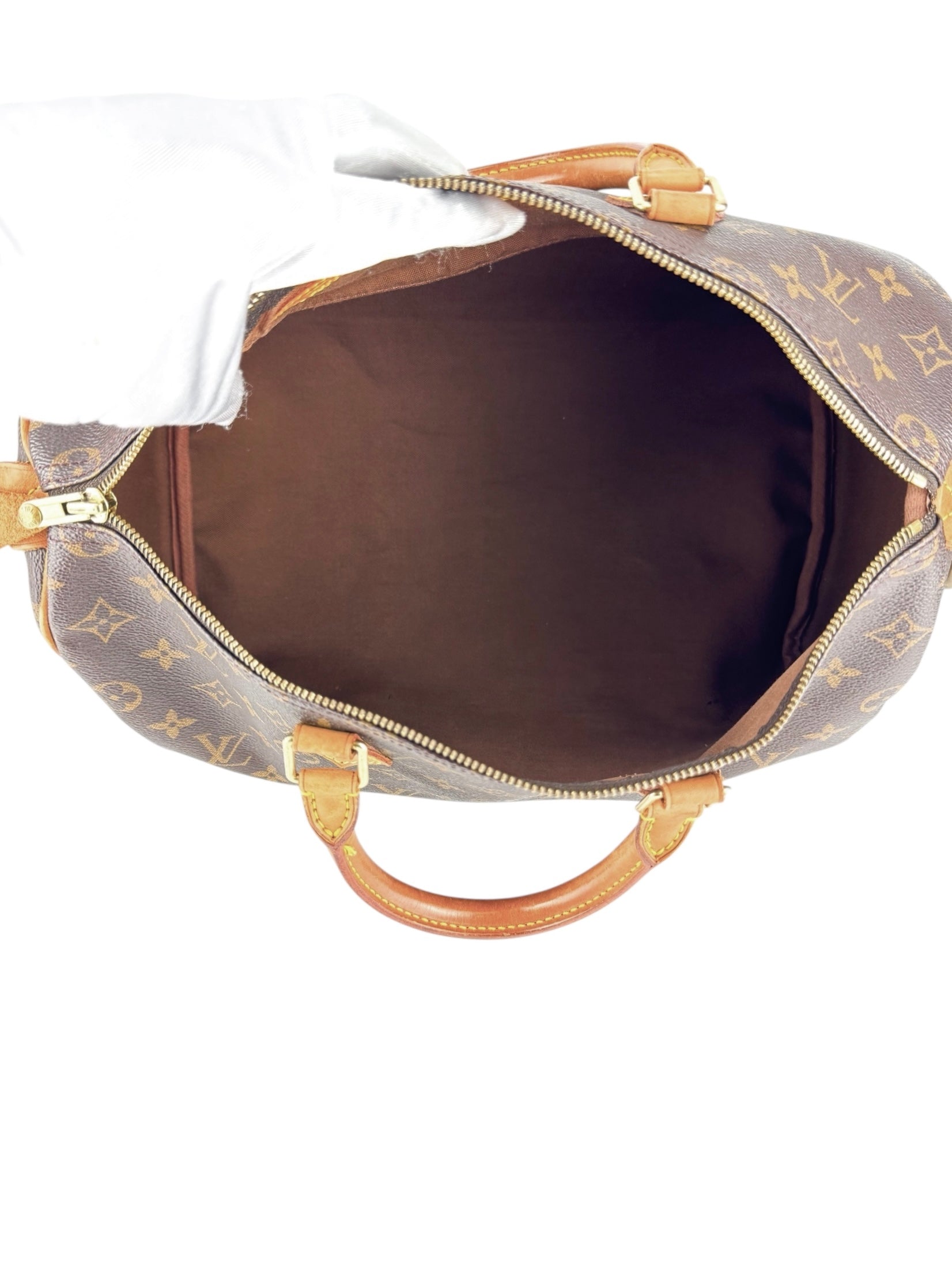 Louis Vuitton Monogram Canvas Leather Speedy 35