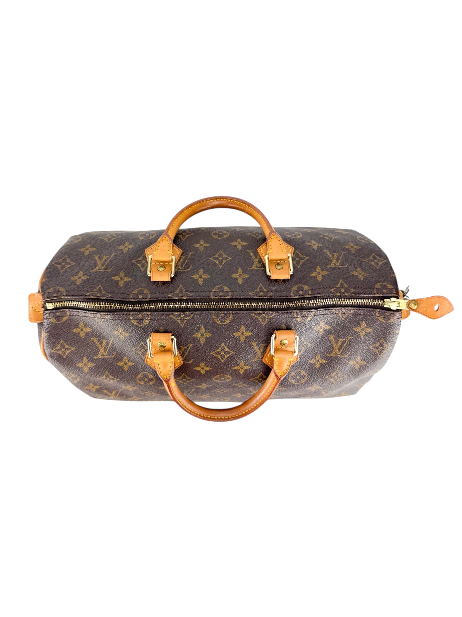 Louis Vuitton Monogram Canvas Leather Speedy 35