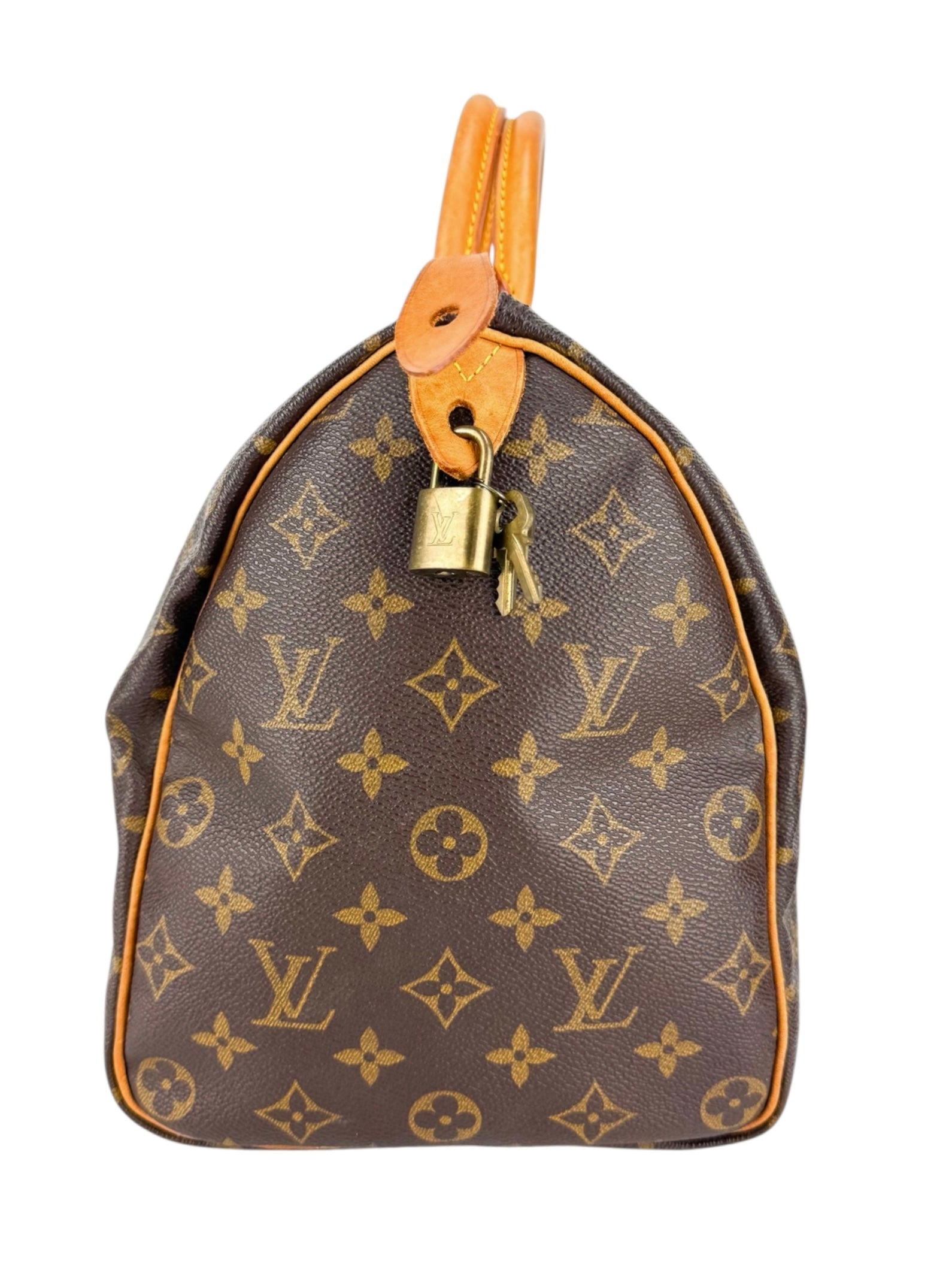 Louis Vuitton Monogram Canvas Leather Speedy 35
