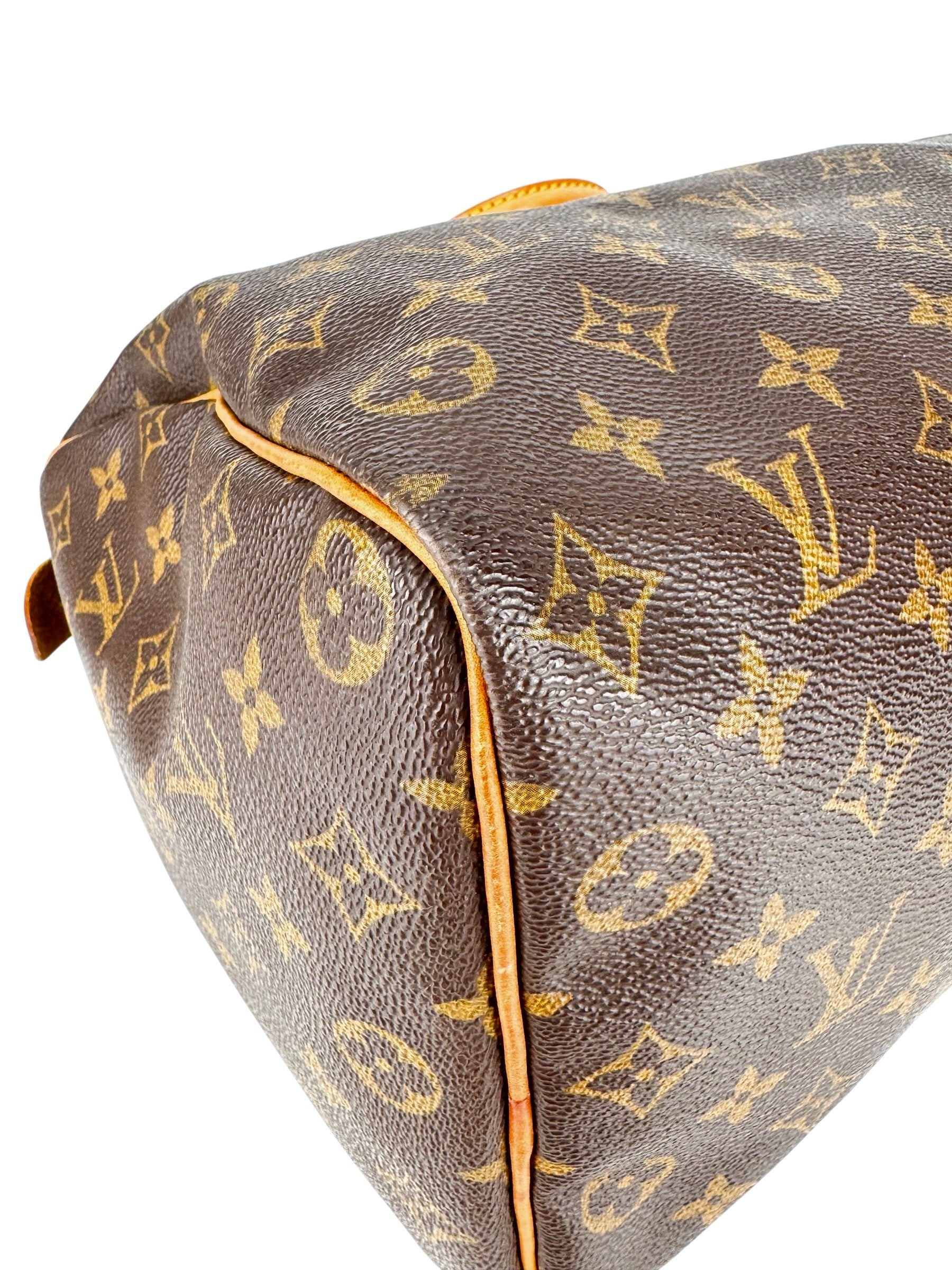 Louis Vuitton Monogram Canvas Leather Speedy 35