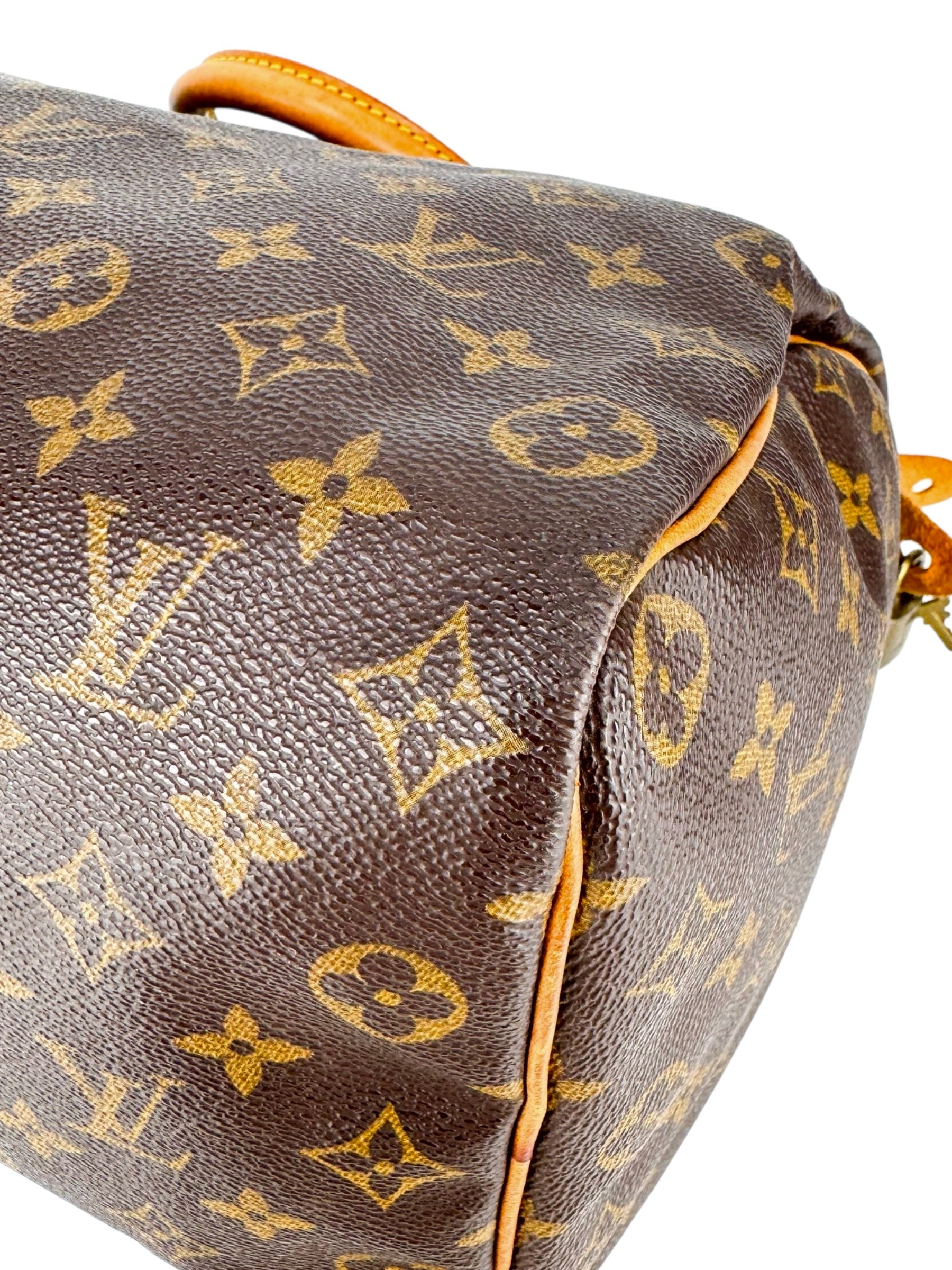 Louis Vuitton Monogram Canvas Leather Speedy 35