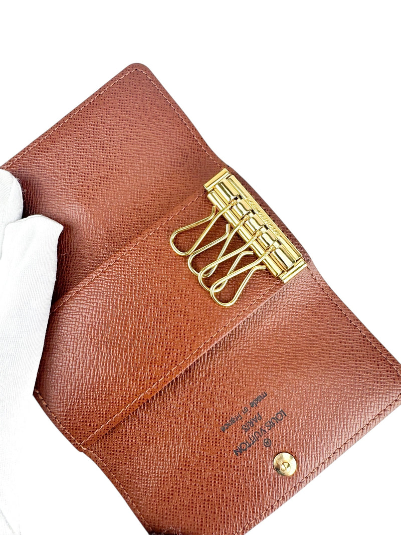 Louis Vuitton Monogram Canvas Leather 4-Ring Key Case