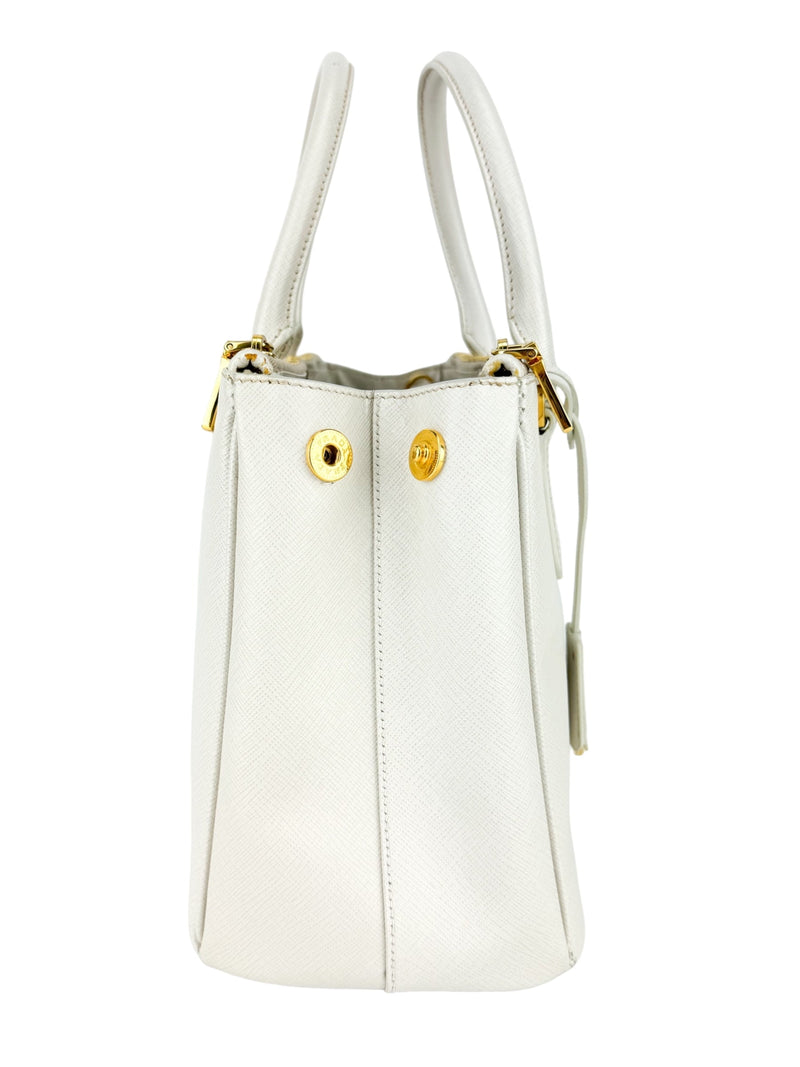 Prada Cream Saffiano Leather Galleria Bag Small