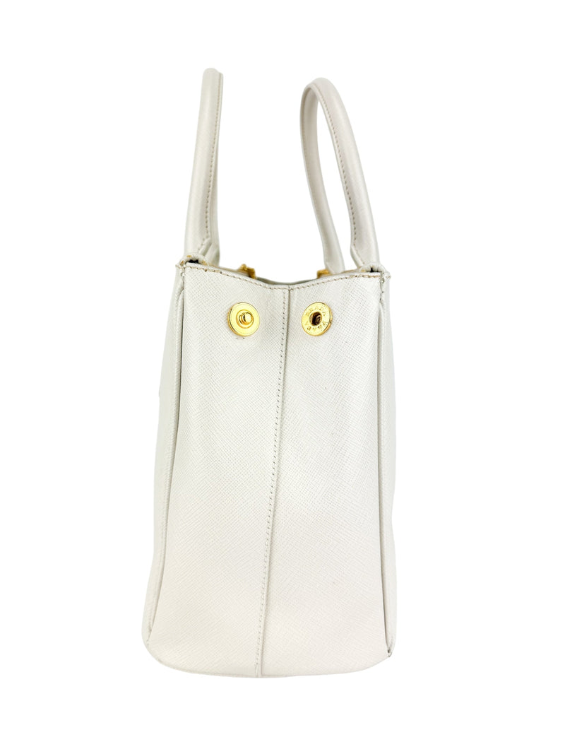 Prada Cream Saffiano Leather Galleria Bag Small