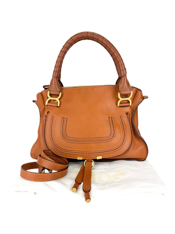Chloe Brown Leather Marcie Shoulder Bag