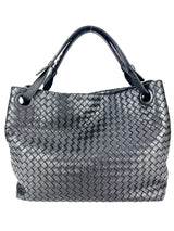 Bottega Veneta Black Leather Intrecciato Garda Tote Bag Medium