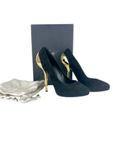 Giuseppe Black Suede Nana Heels 37.5