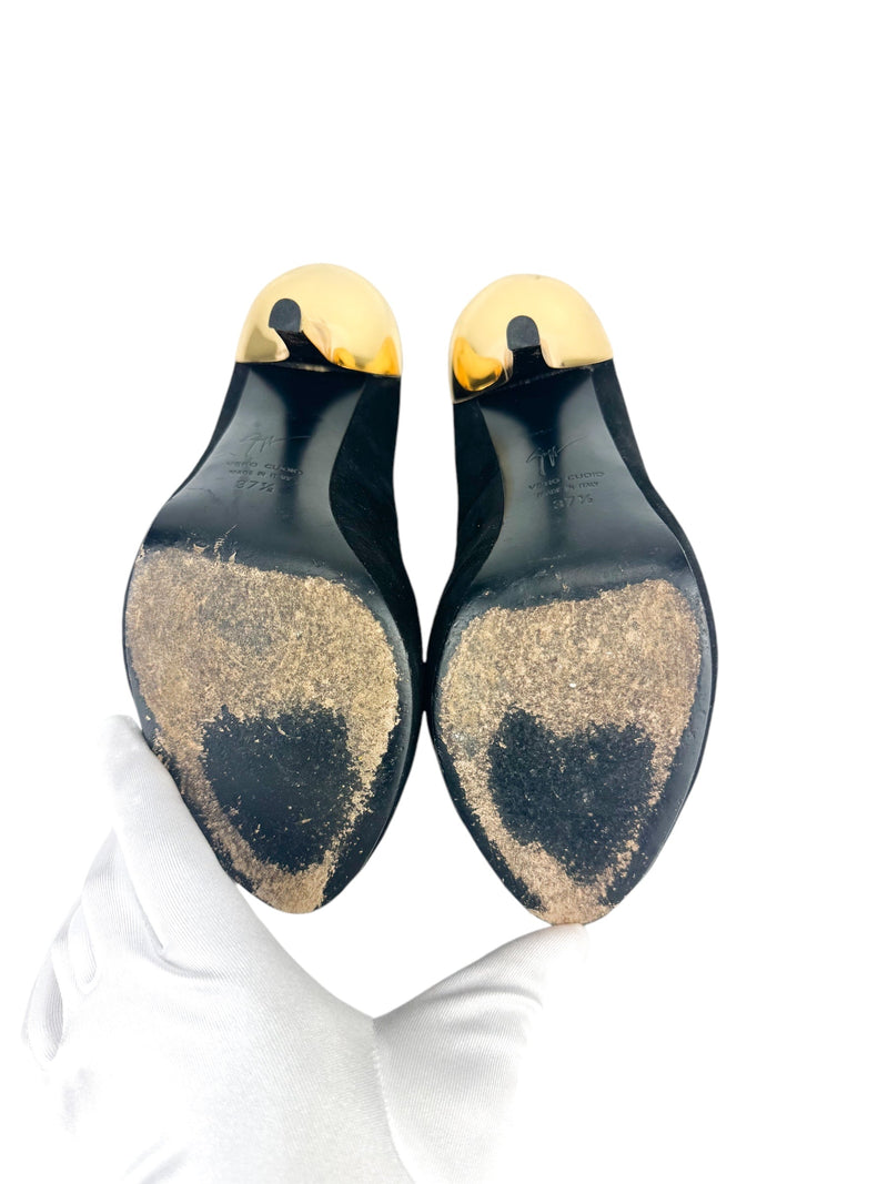 Giuseppe Black Suede Nana Heels 37.5