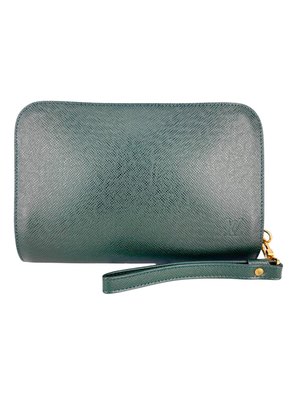 Louis Vuitton Epicea (Spruce Green) Taiga Leather Baikal Clutch Bag