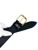 Gucci Black Leather Interlocking G Belt