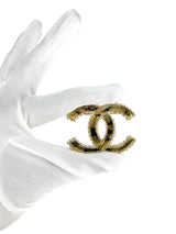 Chanel Gold Coco Interlocking CC Brooch
