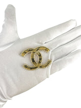 Chanel Gold Coco Interlocking CC Brooch