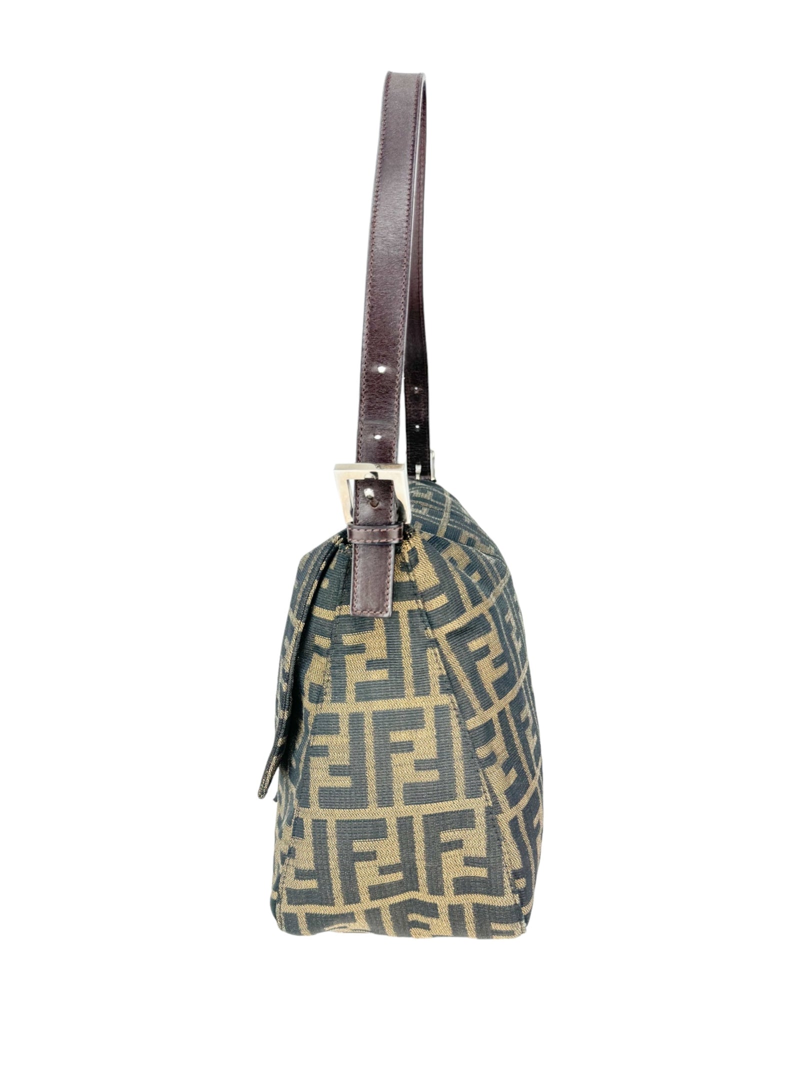 Fendi zucca canvas shoulder bag clearance