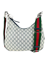 Gucci Monogram Canvas Leather Attache Shoulder Bag