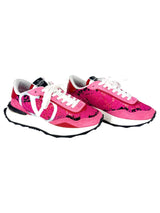 Valentino Pink Red and White Lace Runner Sneakers