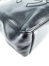 Chanel Black Caviar Leather Tortoise Shell Chain Tote Bag