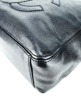 Chanel Black Caviar Leather Tortoise Shell Chain Tote Bag