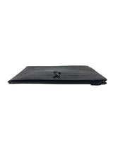 Saint Laurent Black Leather Croc Embossed Paris Clutch Bag