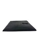Saint Laurent Black Leather Croc Embossed Paris Clutch Bag