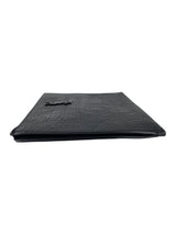 Saint Laurent Black Leather Croc Embossed Paris Clutch Bag