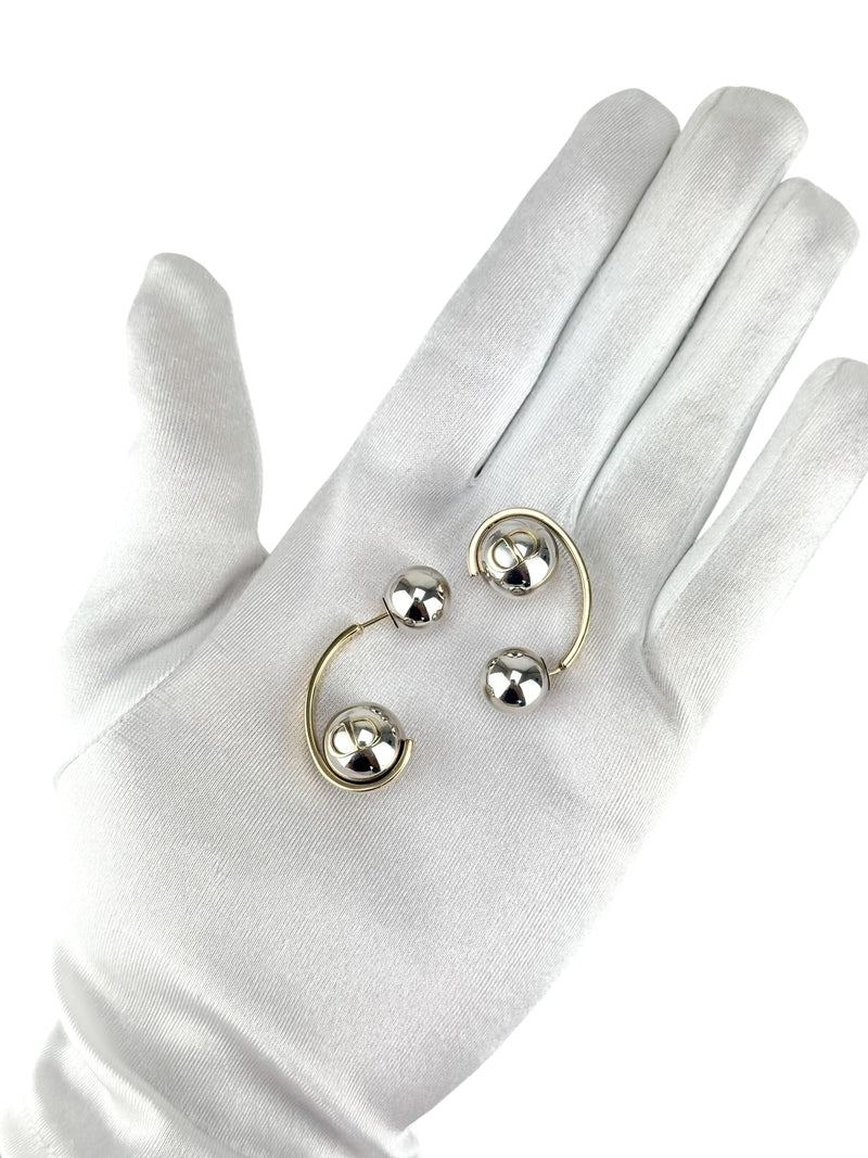 Christian Dior Silver and Gold Tribales Drop Earrings