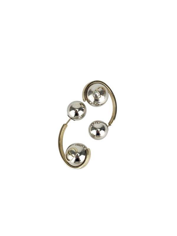 Christian Dior Silver and Gold Tribales Drop Earrings