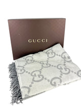 Gucci Light and Dark Grey Wool Blend Blanket