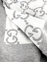 Gucci Light and Dark Grey Wool Blend Blanket
