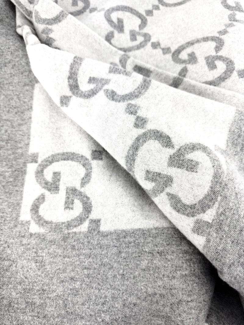 Gucci Light and Dark Grey Wool Blend Blanket