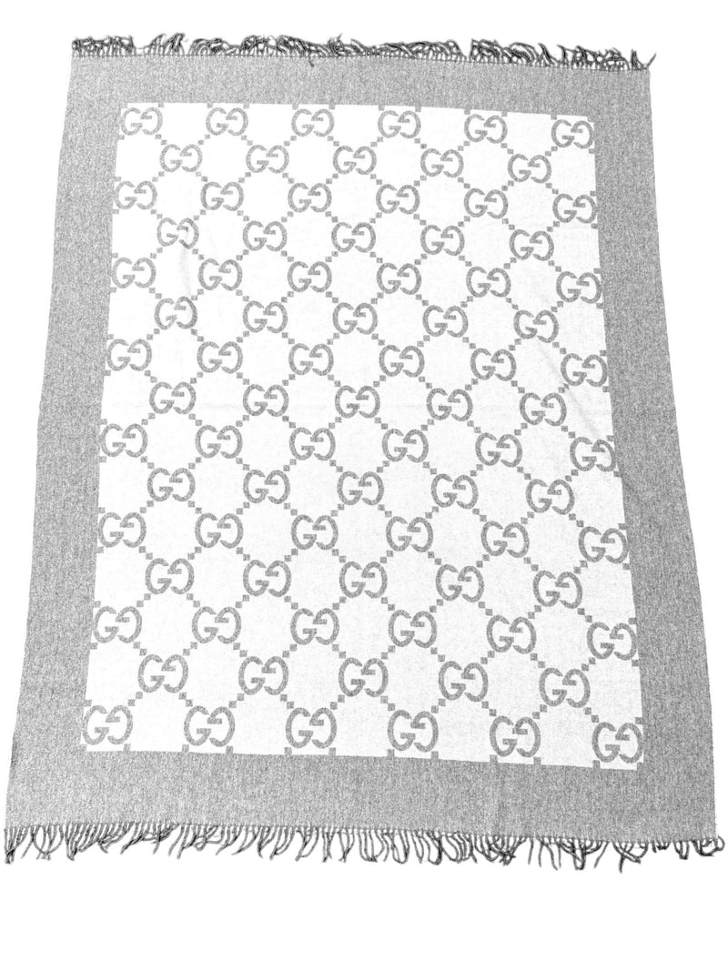 Gucci Light and Dark Grey Wool Blend Blanket